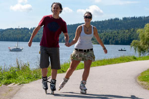 Fahrrad und Inline-Trail